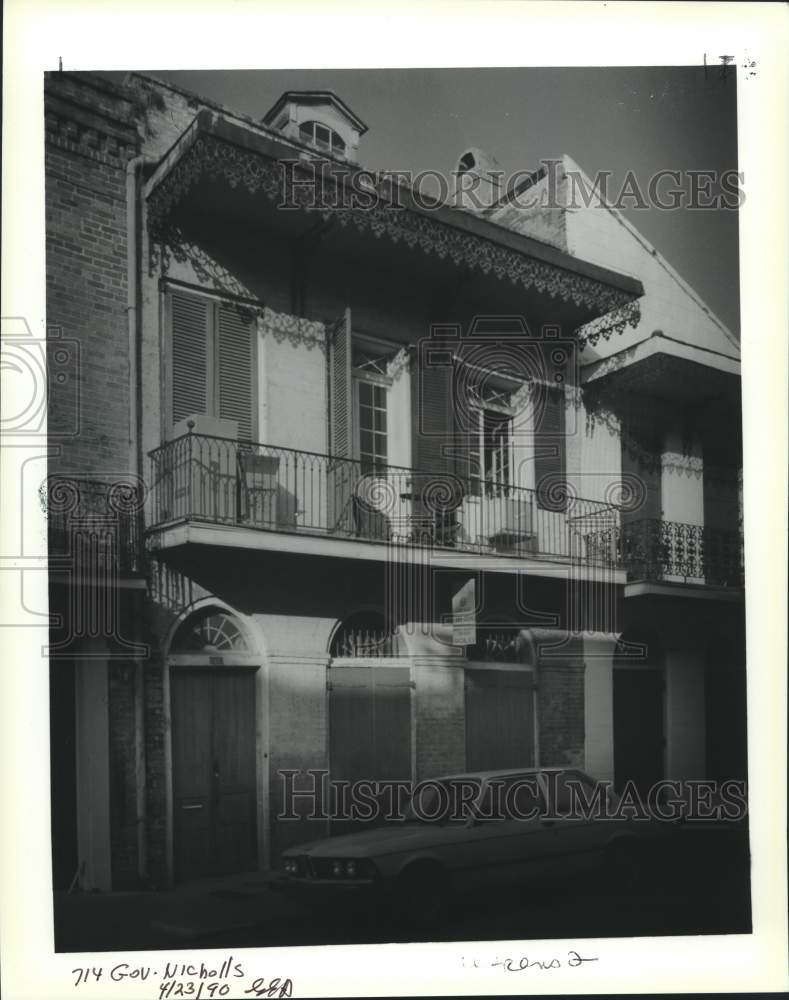 1990 Press Photo New Orleans Housing-Exterior of the house at 714 Gov. Nicholls - Historic Images