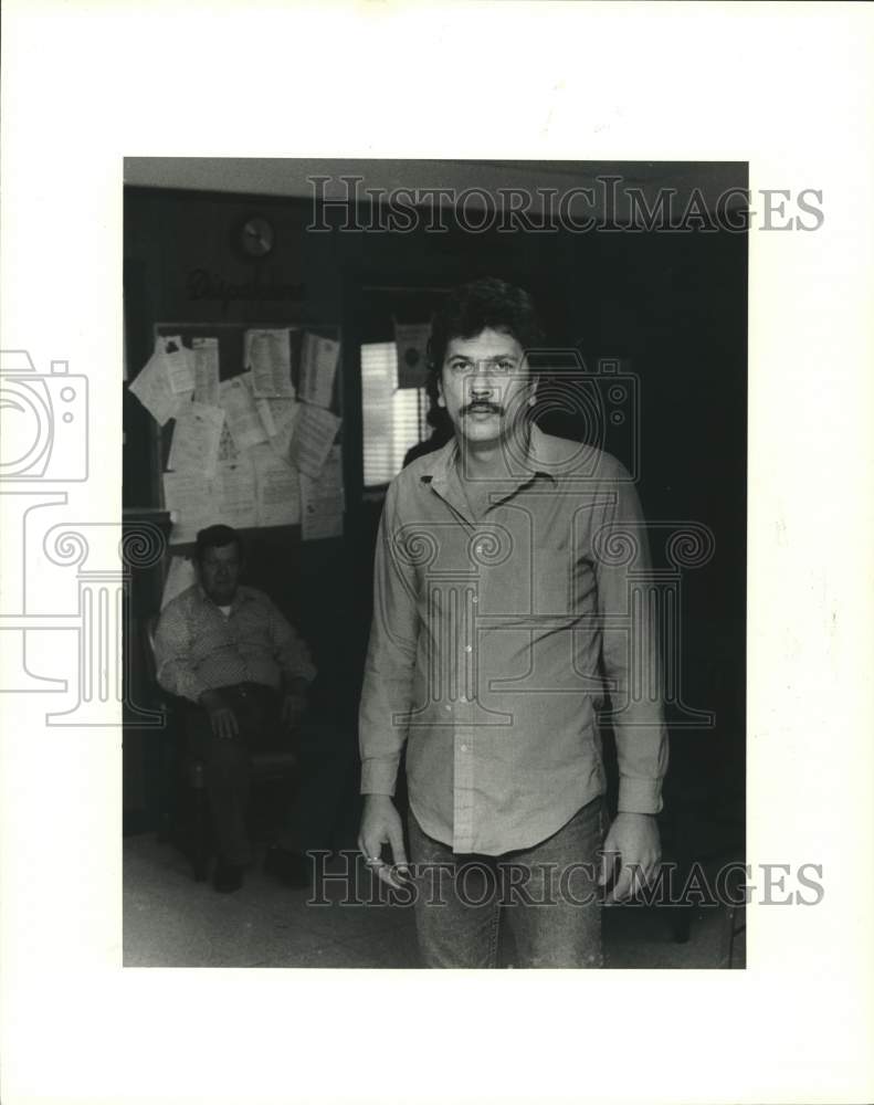 1987 Press Photo Greg Hamilton, president of the Boiler Makers Local No. 37 - Historic Images