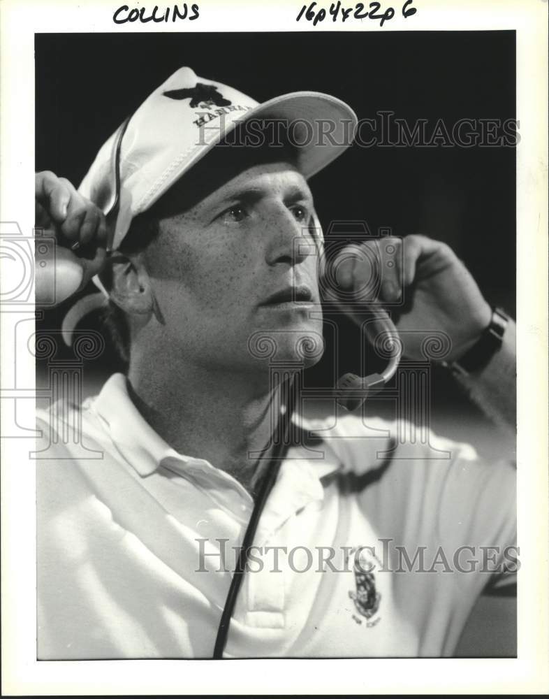 1993 Press Photo Football coach Eric Collins during Hannan and St. Bernard game - Historic Images