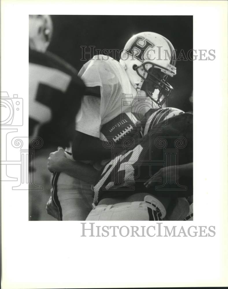 1995 Press Photo Football - Jeff Sanchez, $5, of Hannan High School Football - Historic Images