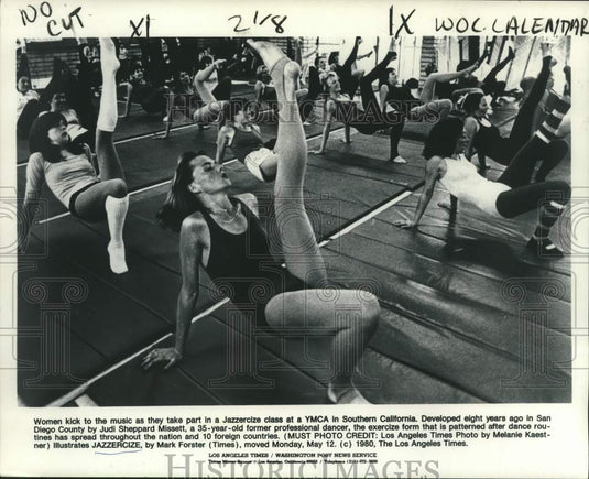 1980 Press Photo Jazzercize class at YMCA in Southern California. - nob45266 - Historic Images