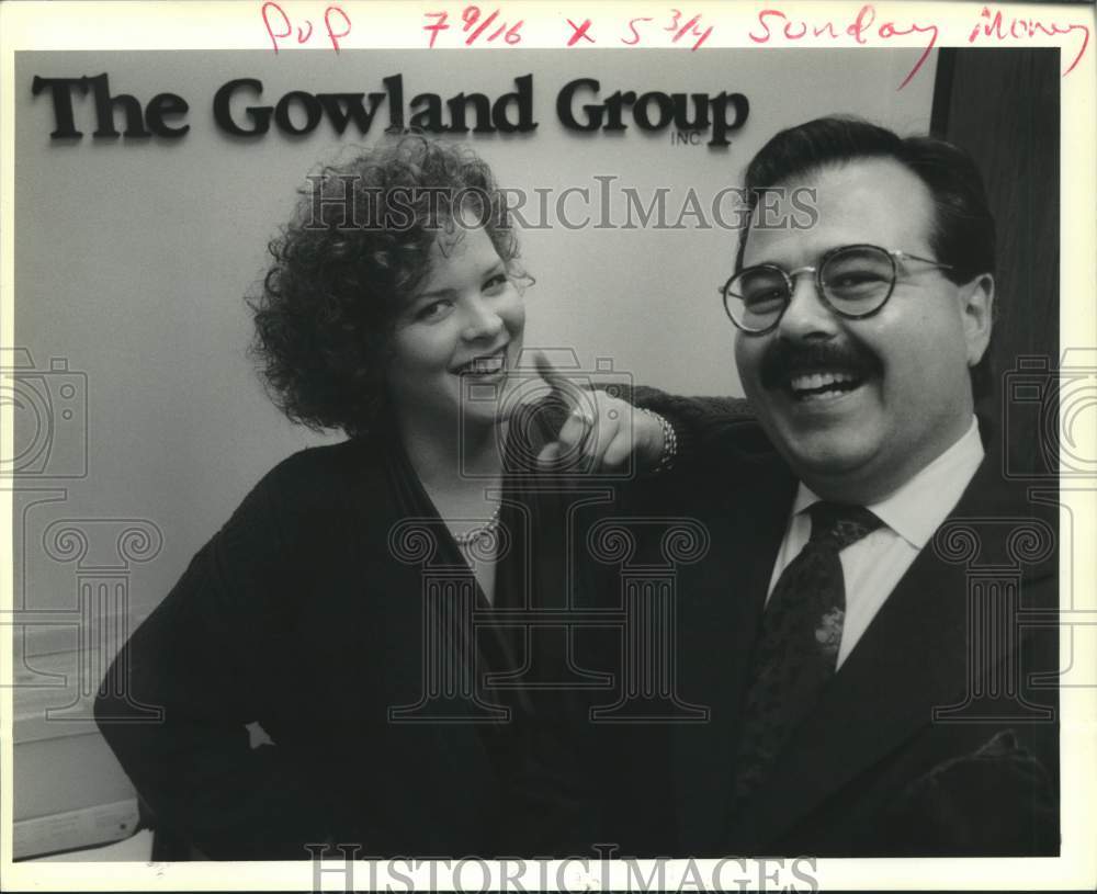 1991 Press Photo Maureen Brennan and Paul Gowland of the Gowland Group Inc. - Historic Images