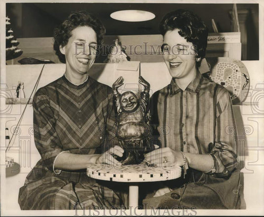 1963 Mmes. Paul Bordelon and Stanley Hobart of Women's Club-Historic Images
