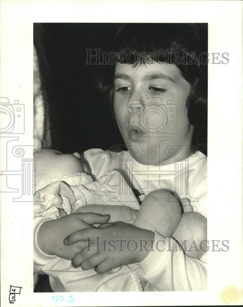 1986 Press Photo Krishelle Scioneau in &quot;The Best Christmas Pageant Ever&quot; - Historic Images