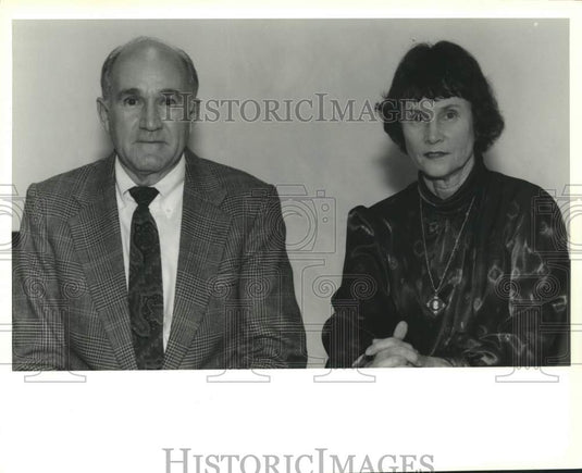 1992 Press Photo Rudy Huval & Jane Moncrief, winners Civil Service League award - Historic Images