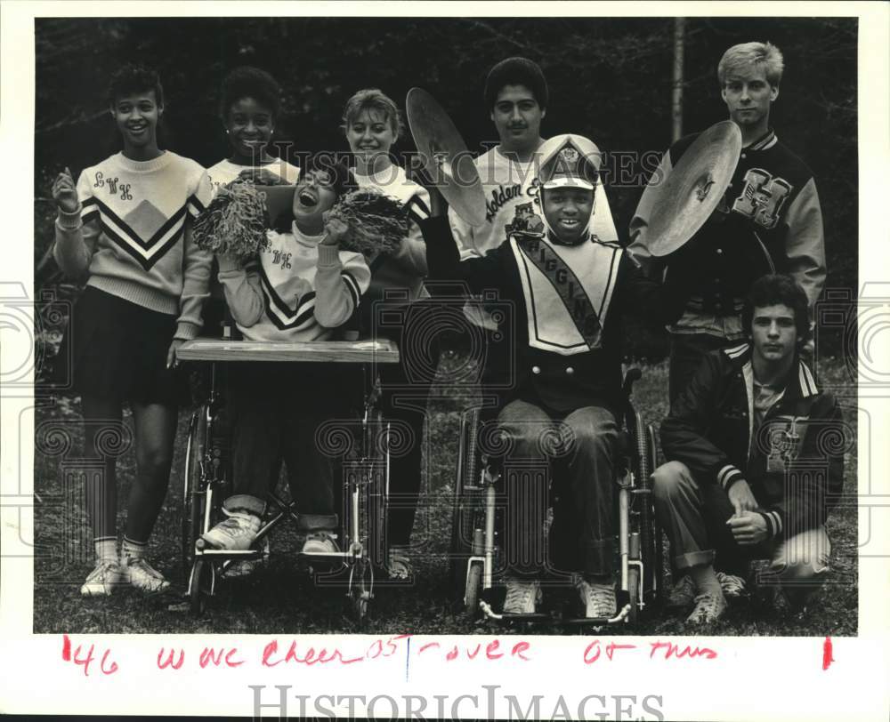 1987 Press Photo Deb Arguello &amp; Isaac Miller, Special Ed Students- Higgins High - Historic Images