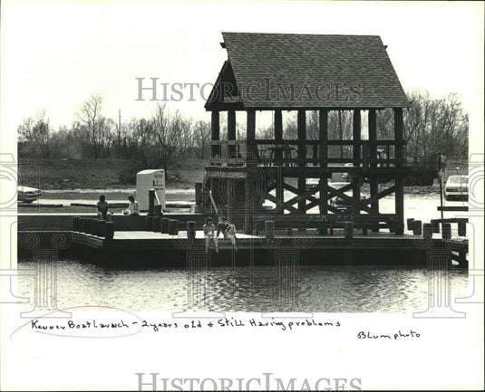 1988 Press Photo Kenner Boat launch - two years old and still having problems. - Historic Images