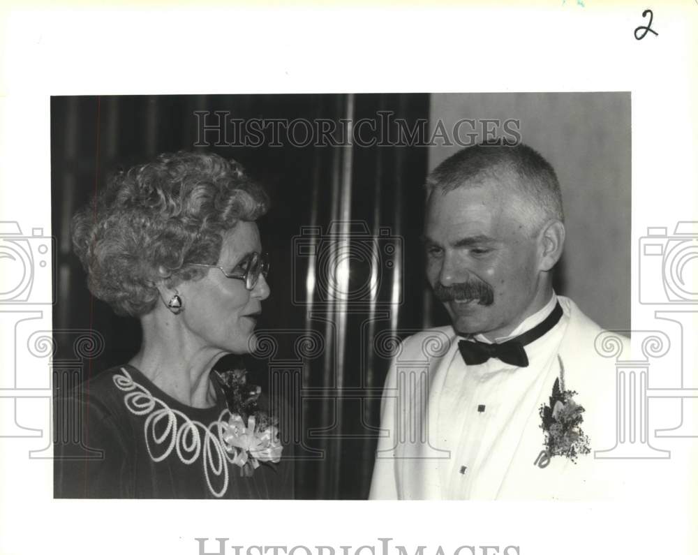 1993 Press Photo World Trade Club dinner attendees Mary Kelly and Tom Kelly - Historic Images