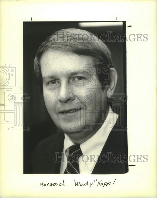 1989 Press Photo Harwood "Woody" Koppel, New Orleans Parish School Board - Historic Images