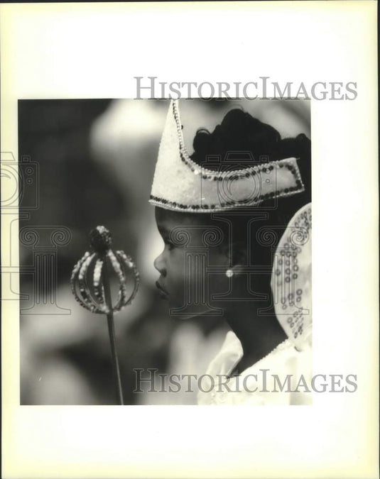 1994 Press Photo Kingsley House's young Mardi Gras Queen Wanotta Fulford, 4 - Historic Images
