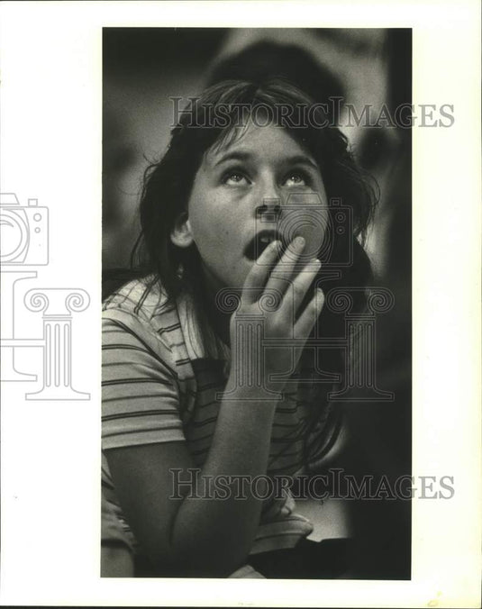 1986 Press Photo Kim Planellas Jefferson Fire Training Center's program - Historic Images