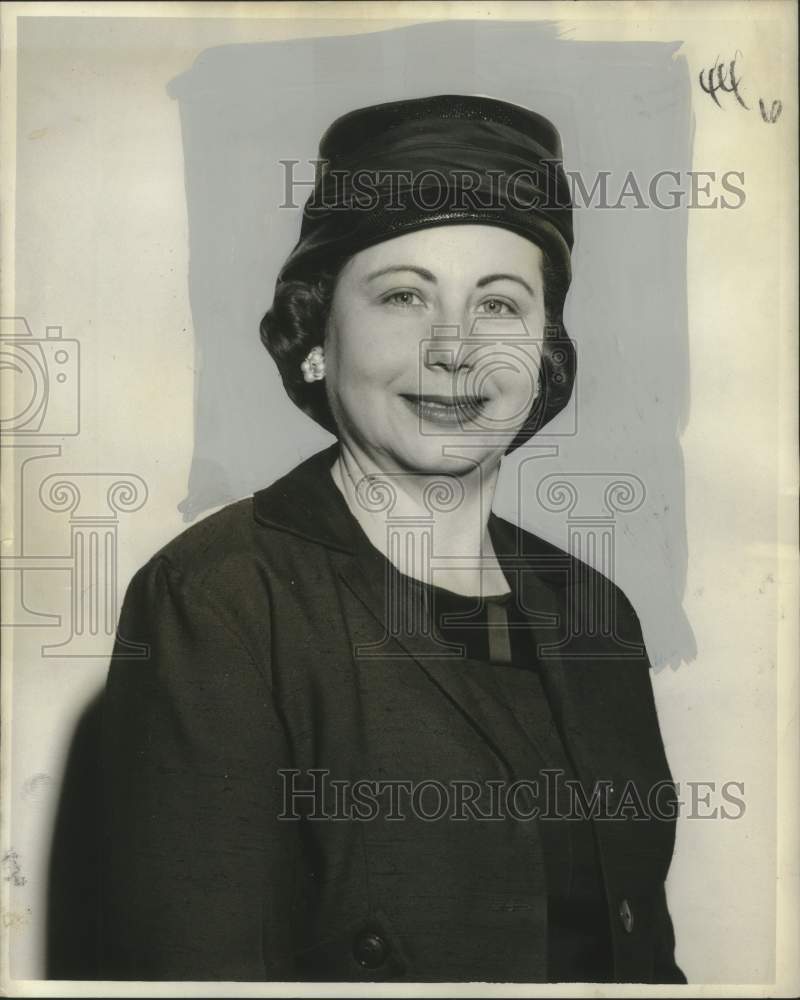 1958 Mrs. Charles E. Hill, president of Lake Terrace Woman&#39;s Club-Historic Images