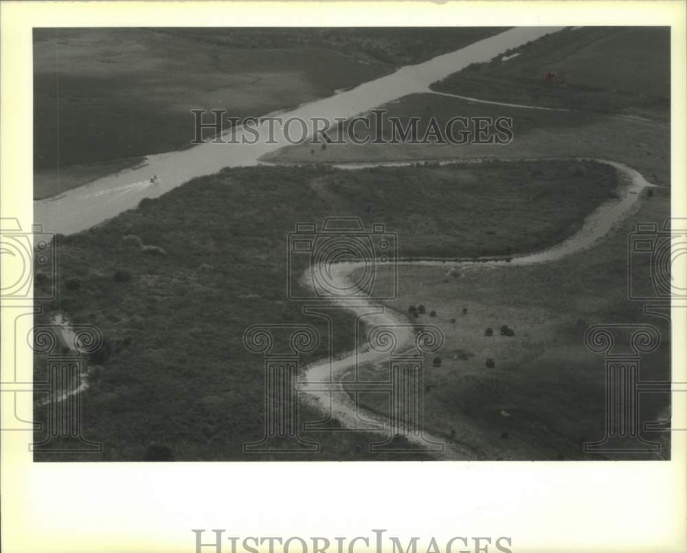 1990 Press Photo Aerial View of Kissimmee River and C-39 Channel in Florida - Historic Images