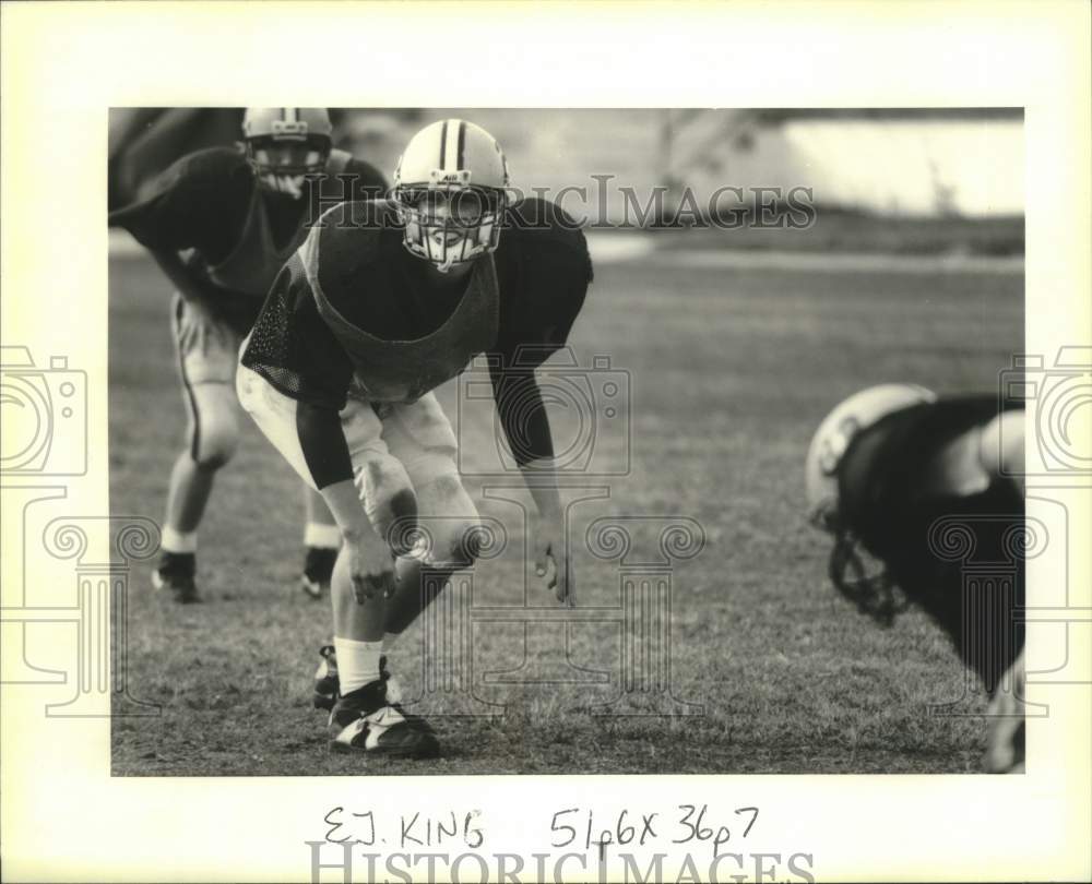 Press Photo Football - Grace King running back Russell Thompson during practice - Historic Images