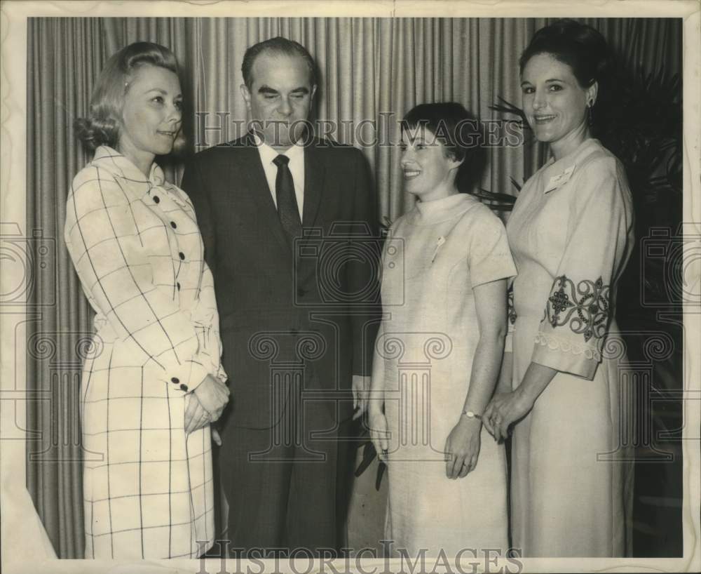 1968 Mrs. James King and others at League of Women Voters meeting - Historic Images