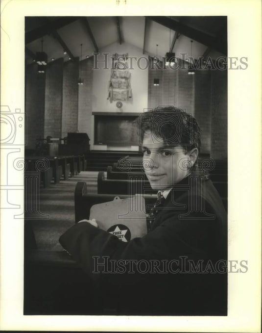 1989 Press Photo Benjamin Kupersmit at Tikvat Shalom Synagogue - Historic Images