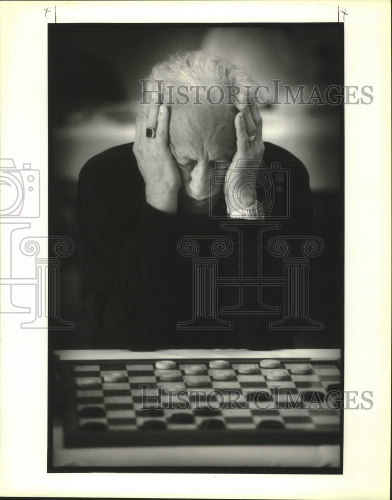 1992 Press Photo Iser Kuperman, Ukraine checker champion competing in Kenner, LA - Historic Images