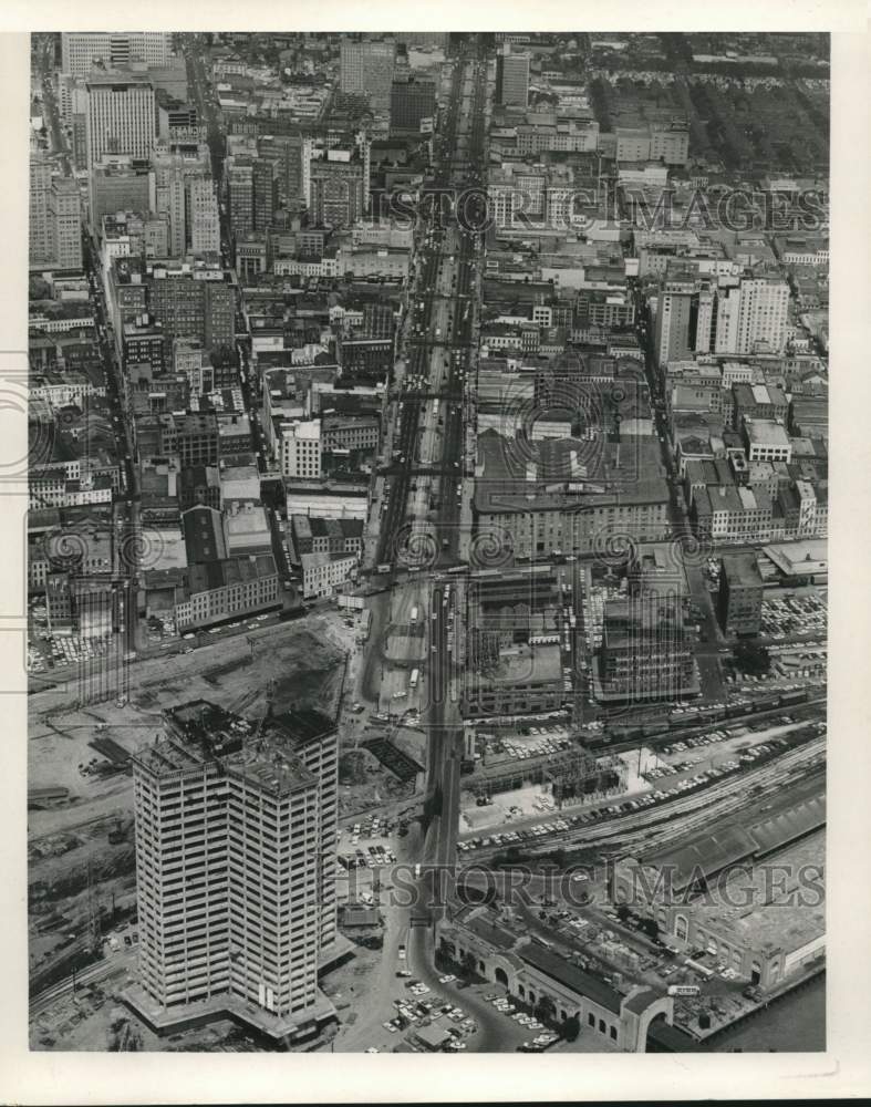 1965 Aerial view of International Trade Mart Complex Tower.-Historic Images