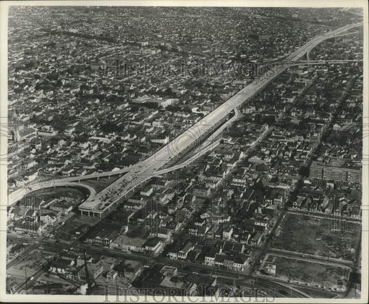 Press Photo Aerial view North Claiborne Interstate Highway 10 - Historic Images