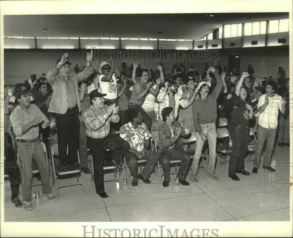1986 Scene from a Longshoreman Union&#39;s Rally - Historic Images