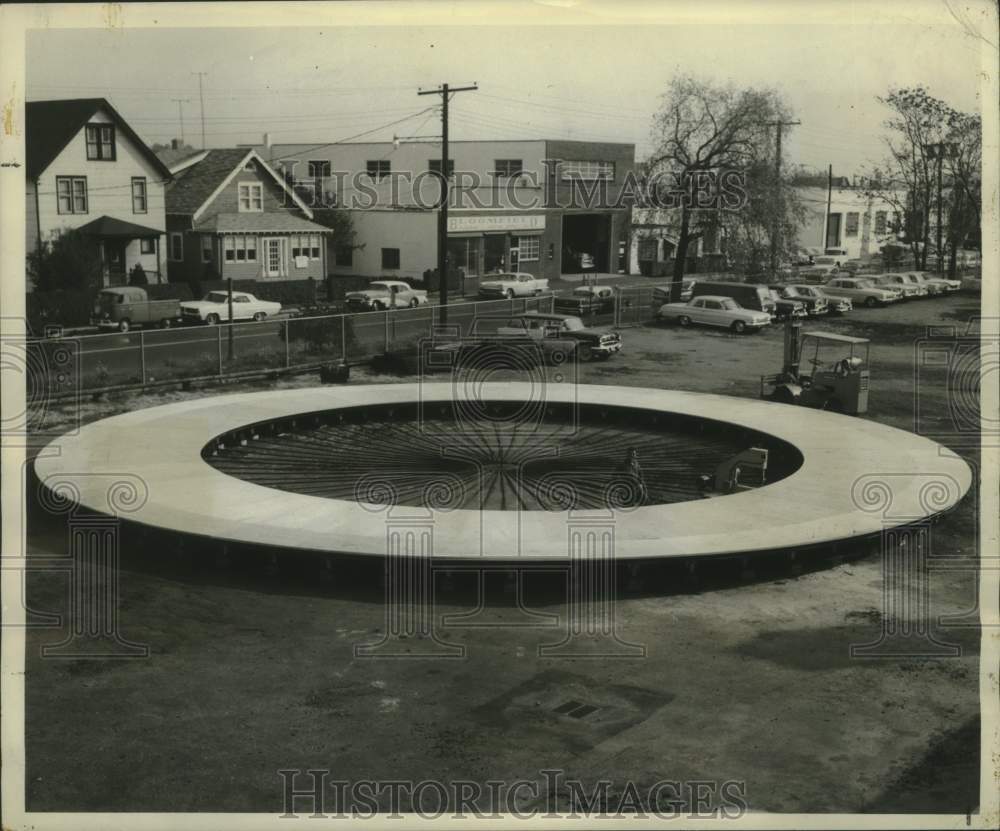 1964 Huge turntable atop the new International Trade Mart tower - Historic Images