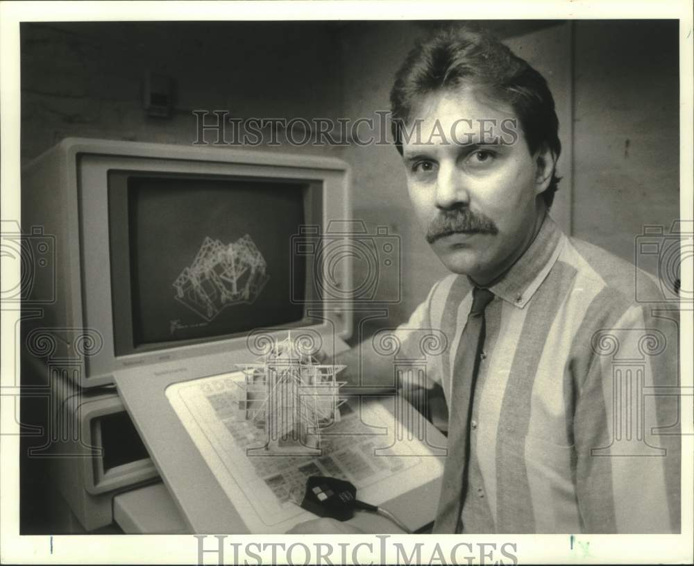 1986 Press Photo Kenneth M. Knevel, Blitch Architects Vice President - Historic Images