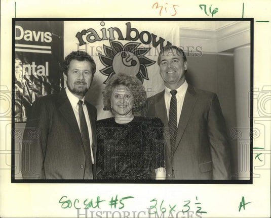 1989 Press Photo Harold Koretzky, Cherry & Tom Roussel at the Rainbow Ball - Historic Images