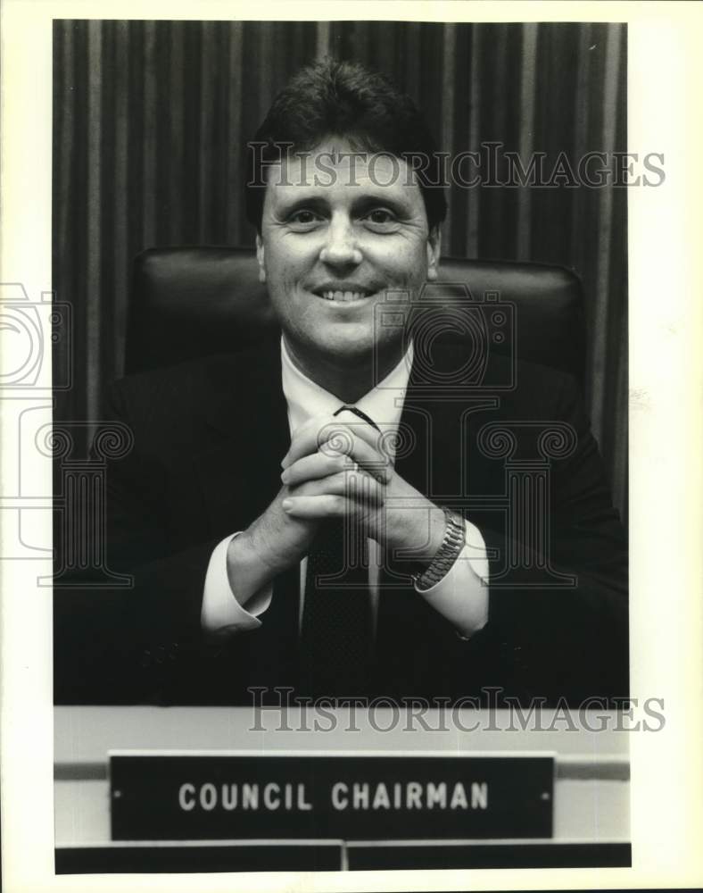 1989 Press Photo Steve Lee, new St John the Baptist Parish Council Chairman - Historic Images