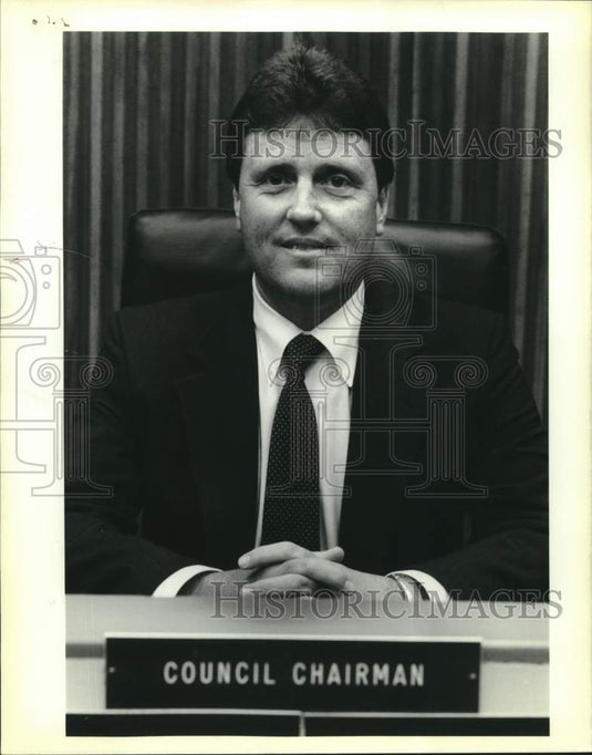 1989 Press Photo Steve Lee, new St. John the Baptist Parish Council Chairman - Historic Images