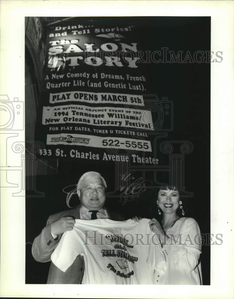 1994 Press Photo Sheriff Harry Lee and Meg Farris at the Salon Story O ...