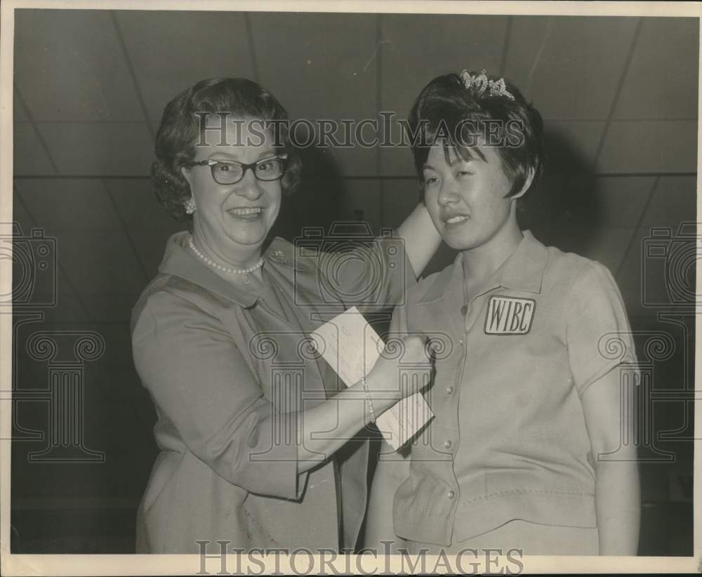 1967 Judy Lee crowned by WIBC president Mrs. Alberta Crowe-Historic Images