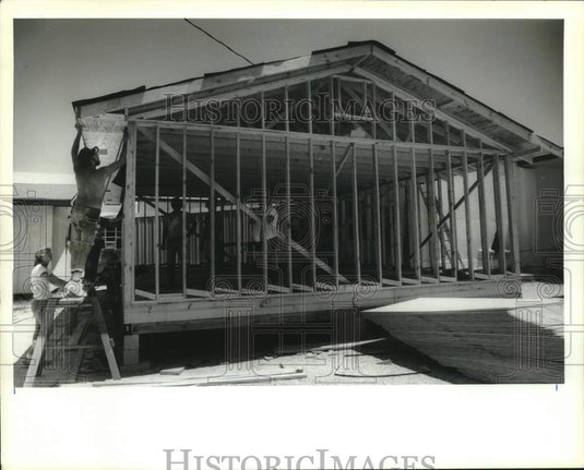 1990 Press Photo Portable kindergarten building at Lee Road Junior High School - Historic Images