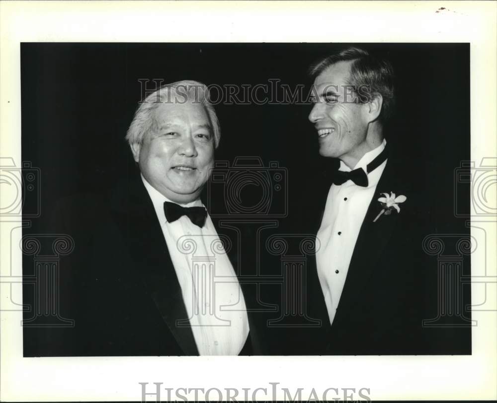 1992 Press Photo Sheriff Harry Lee, Jerry Malizia at Melinda Schwegmann Roast - Historic Images