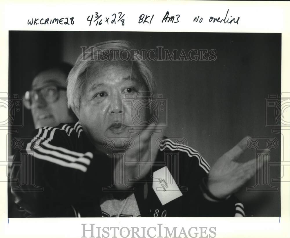 1992 Press Photo Jefferson Parish Sheriff Harry Lee at Crime &amp; Justice Meeting - Historic Images