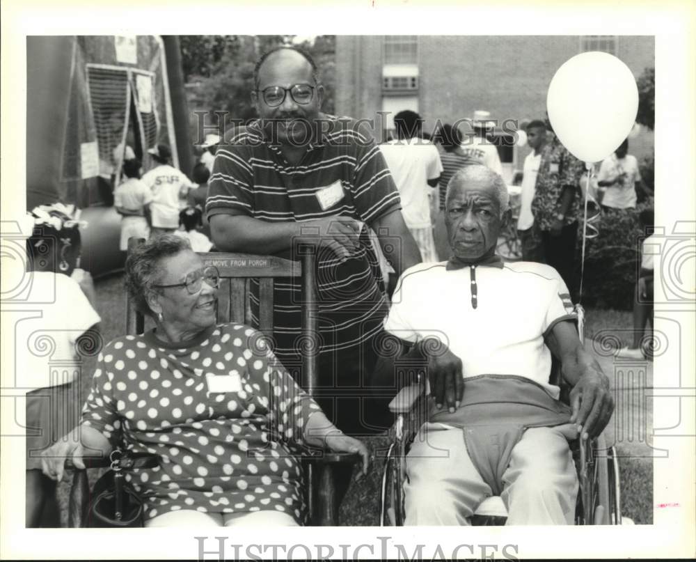 1993 Press Photo Albertine, Larry &amp; Alfred Jackson at NOH&amp;R Big Easy Event - Historic Images