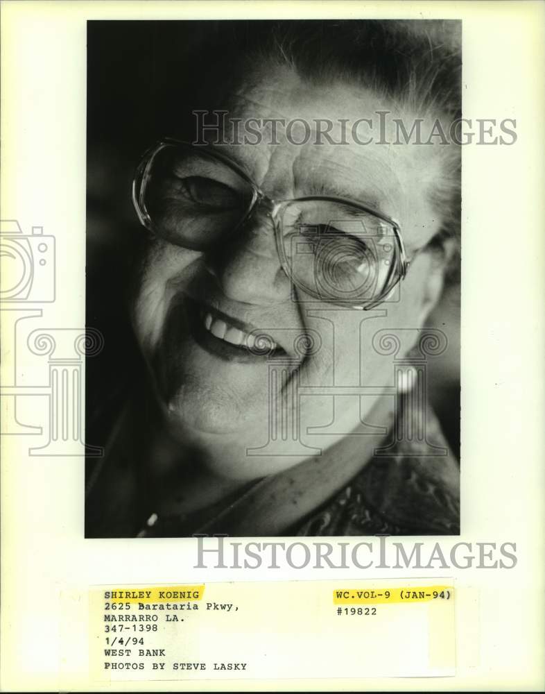 1994 Press Photo Shirley Koenig, 2625 Barataria Parkway, Marrarro. Louisiana. - Historic Images