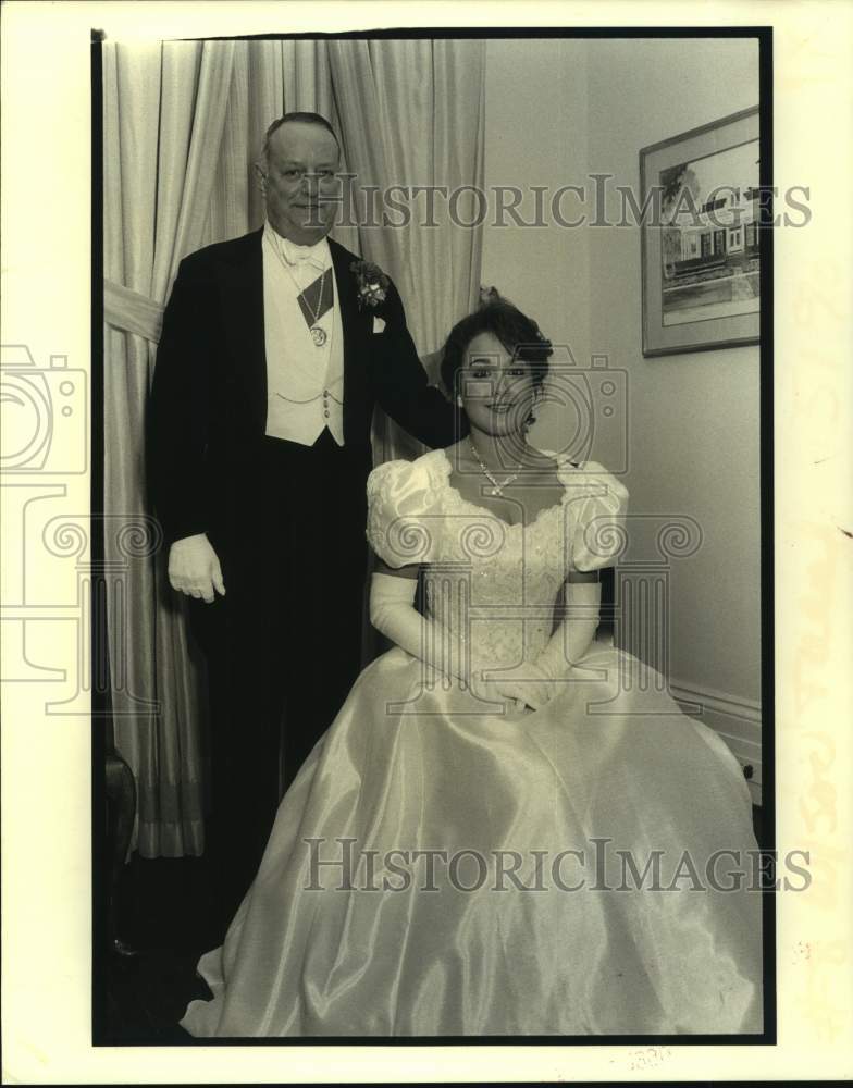 1990 Press Photo E. James Kock and Helen Schmidt, Proteus Ball - Historic Images