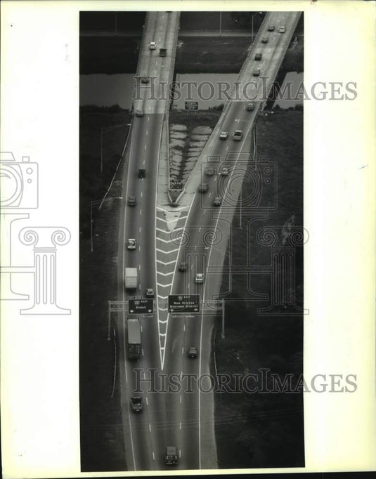 1994 Press Photo The East bound I-10, 610 split at the Jefferson/Orleans Line - Historic Images