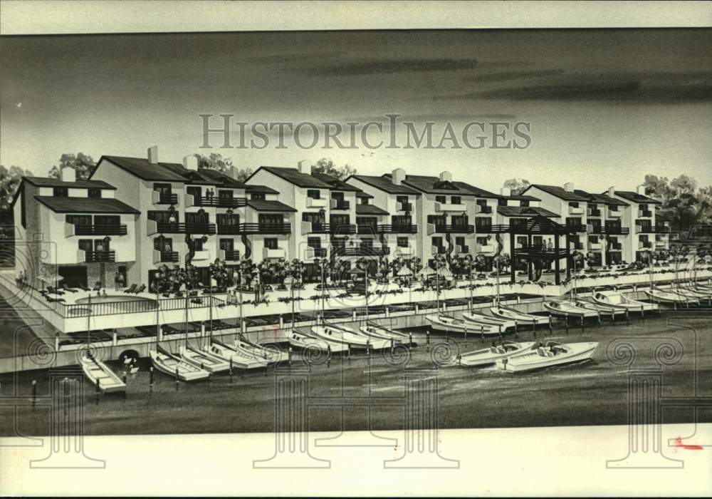 1981 Artist&#39;s conception of Lakeshore Harbour condominium - Historic Images