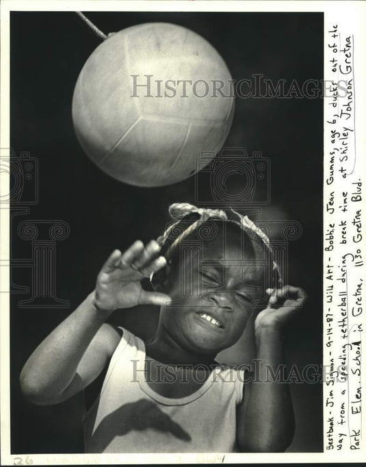 1987 Press Photo Bobbie Jean Gumms of Shirley Johnson Gretna Park Elementary - Historic Images