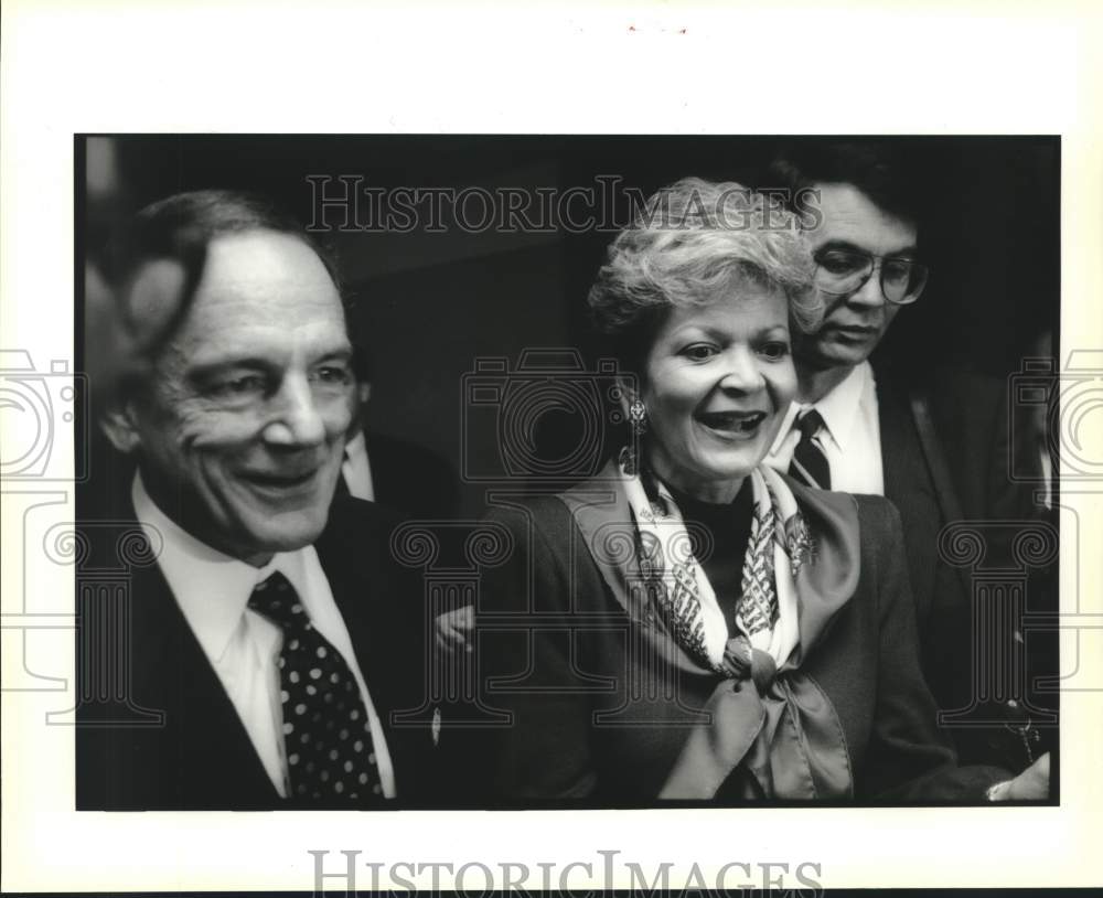 1993 Press Photo Senator Bennette Johnson &amp; Hazel O&#39;Leary after press conference - Historic Images