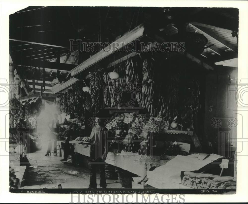 Press Photo Fruit stand at the old French Market in New Orleans, Louisiana - Historic Images