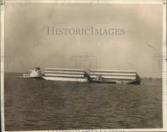 1967 The barge shown tipping to Portside - Historic Images