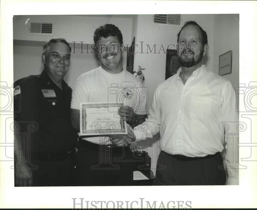 1993 Press Photo Milton Kennedy of St. Tammany honored as Fireman of the Month - Historic Images