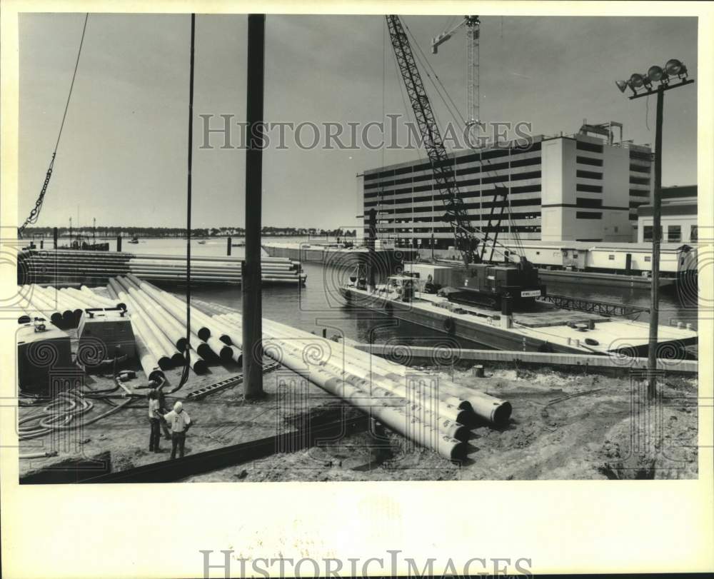 1994 Press Photo Piling for Marriott Hotel on the Isle of Capri Casino property - Historic Images