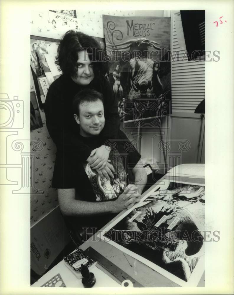 1994 Press Photo Louisiana Illustrator &amp; Writer Create Metallic Bliss Comic Book - Historic Images