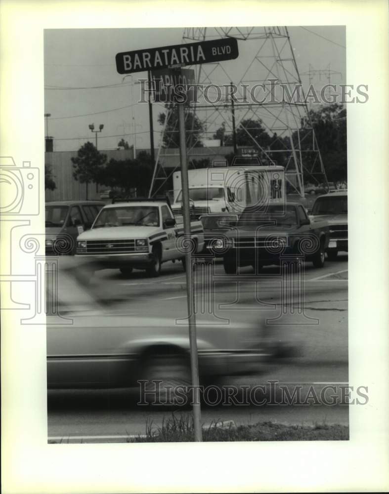 1991 Press Photo Traffic Problems At Intersection Of Lapalco and Barataria Blvd. - Historic Images