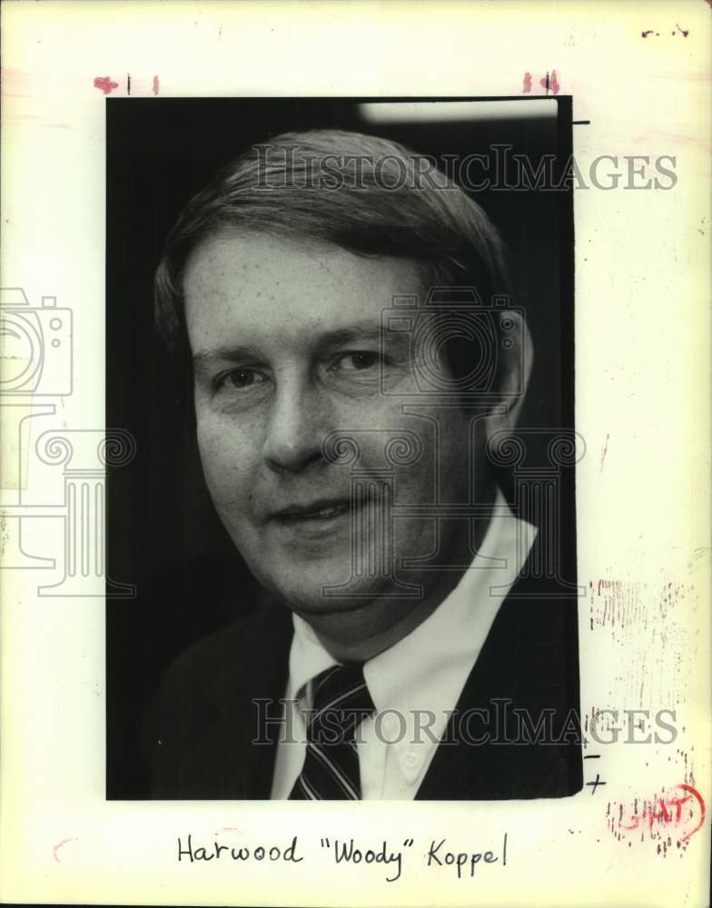 1989 Press Photo Harwood &quot;Woody&quot; Koppel, New Orleans Parish School Board - Historic Images