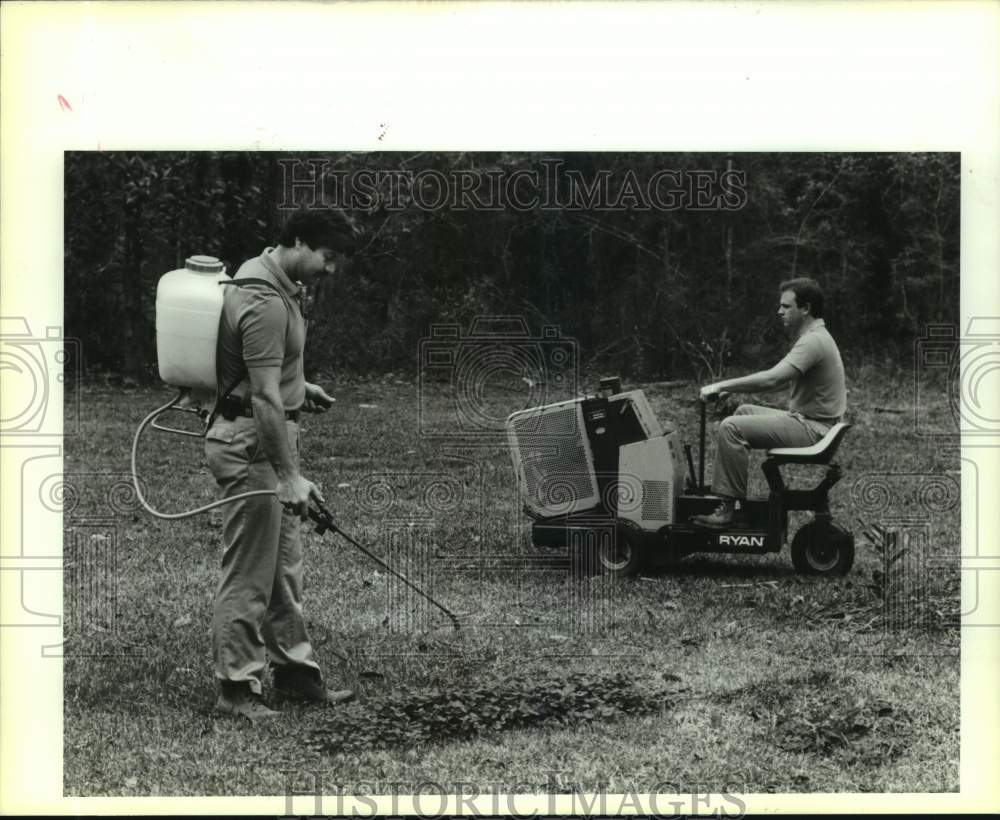 1991 Lawn mower riding - Historic Images