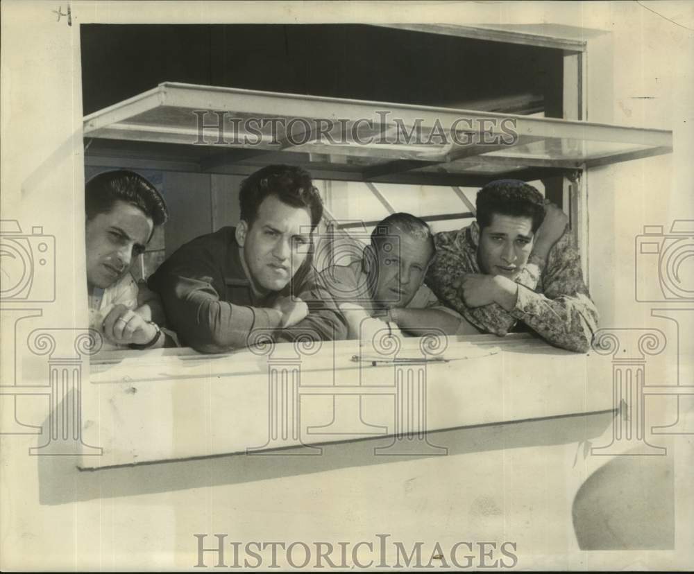 1961 Press Photo Four New Orleans police officers quarantined - nob55673-Historic Images